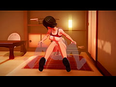  - Mio Katou masturbates, squirts and gets creampied - 3D Hentai