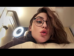  - Hot brunette with glasses and big ass gets a luscious facial