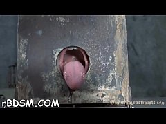  - Clamped up sweetheart gets a hook in her anal with toy t.