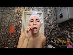  - Sexy Girl Dances to Music and Plays with Foam