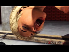  - Hot 3d dickgirl bangs a sexy young cuffed blonde in the basement