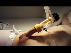  - Adorable Teen Femboy is Gently Milked by Milking Machine and Cums Deep Inside Venus Milking Receiver While Wearing Sexy White Thighhigh Stockings