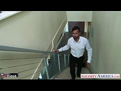  - Stockinged brunette babe Trinity St. Clair fucking