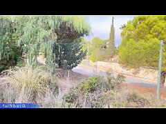  - Muscle man gets naked next to train rails! Very hot body