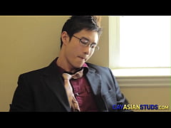  - Muscly gay asian stud stroking