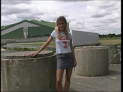  - blond teen public upskirt