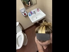  - Cute girl gets bent over public bathroom sink