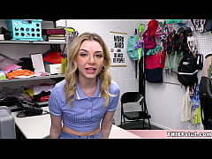  - Cute teen Demi Hawks caught shoplifting and now its time for her tiny pussy to get punished