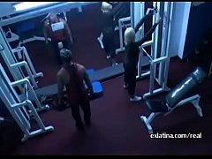  - Hidden camera films old guy fucking young latina in gym