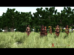  - Amazons. A sexy blonde has anal sex with 3d hot dickgirl on the island