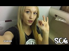  - Blonde Public Masturbating Airplane Bathroom Real Amateur