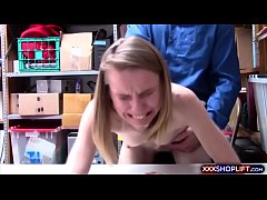  - Tiny blonde shoplifter gets her tight pussy fucked