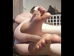  - White lingerie and feet