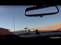  - Bella Reese plays with her pussy in the car to get her husbands cock hard