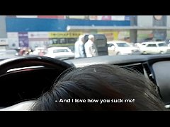  - Public blowjob with cum swallowed and nasty talking at the parking
