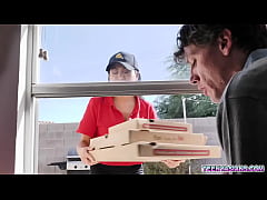  - Jay Romero and Rion King wants some pizza and Ember Snow delivered it fresh and hot with an extra threesome service.