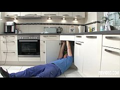  - German milf eat plumber dick