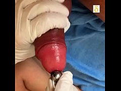  - My wife Pia Inserting an Urethra Chain into my bladder Part01