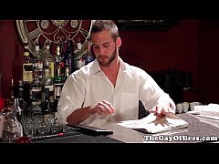  - Muscled suit drills tattooed waiters asshole