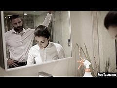  - Busty maid teen hard banged by an aggressive rich man