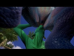  - Two female lizards play with each others pussies - Wildlife