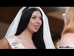  - Redhead gives bride to be bff a lapdance and licks her pussy