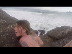  - BEGGING FOR CUM FROM THE GIFTED YOUNG MAN ON THE BEACH IN FLORIPA