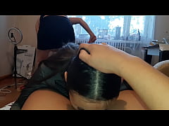  - My girlfriend made me cunnilingus while the cleaner was washing the floor - Lesbian Illusion Girls