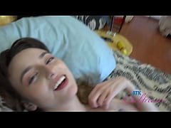  - Super cute and very horny Amateur Lana Smalls strokes cock with her feet then gets fucked from the side