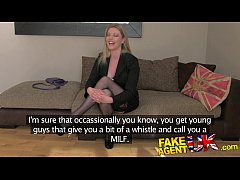  - FakeAgentUK Stocking clad posh MILF willing to try it all on the casting couch