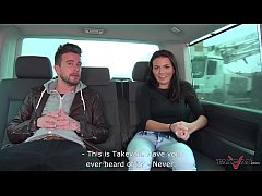  - Chubby arogant bitch convinced to come with horny strangers in van