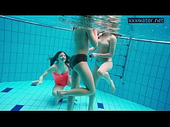  - Hot girls undress in the pool