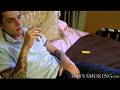  - Inked bad boy Chris Porter smokes cigars while masturbating