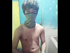  - Sexy boy makes big cumshot in the bathroom