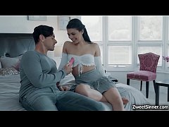  - Horny employer Ryan Driller caught her teen babysitter Gina Valentina while toying her pussy.He help her play with her pussy then fucked her cunt all over the place.