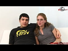  - Skinny Wife with glasses fucks a BBC infront of the cuckold