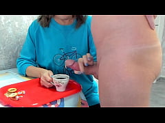  - Milf granny drinks coffee with cum taboo &comma;big dick huge load
