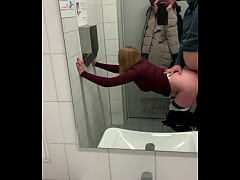  - Went into the airport bathroom with SugarNadya, stripped her and fucked her hard, CUM all over her ass