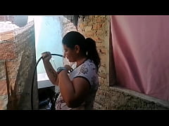  - The maid works by moving her big ass while I watch her... she makes my dick hard