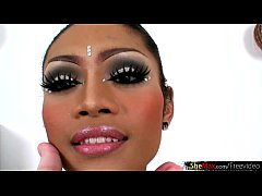  - Feminine Thai femboy in stockings strokes her massive dick