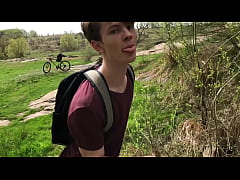  - Hot Hunk Jerking his Big Dick (23cm) in Public Place near the Dam/ Teen Boy