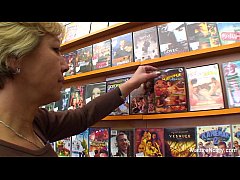  - Granny fucks a guy in the video store