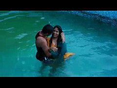  - Lovers hot romance in swimming pool