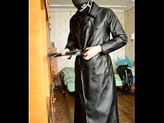  - trying on leather coat