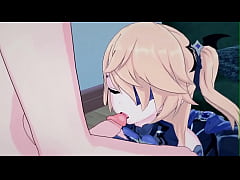  - Fischl sucking dick before getting fucked missionary, Genshin Impact Hentai.