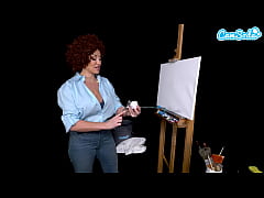  - Big Tits MILF Ryan Keely Cosplay As Bob Ross Gets Horny During Painting Tutorial