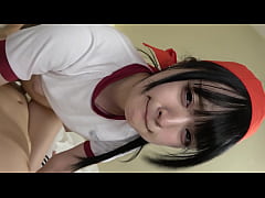  - Uncensored, 19-year-old Japanese beauty. Black hair, big breasts. Creampie sex and blowjob. Cute cosplay