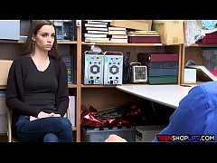  - Tight body teen thief busted and fucked by security