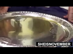  - Hot BBW Msnovember Ebony Body Oiled And Naked Standing On Bathroom Counter And Pissing With Thunder Thighs Spread Apart and Huge Natural Breasts And Areola on Sheisnovember