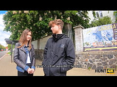  - HUNT4K. Teen cuckold watches how his GF worships strangers dick